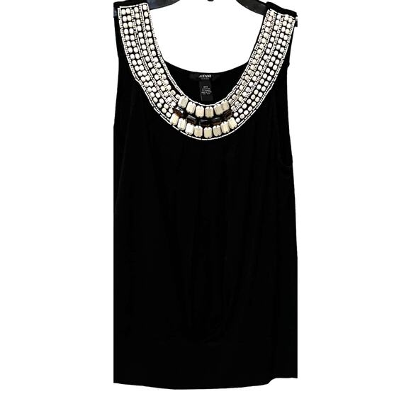 ALFANI SLEVELESS ROUND NECK BLOUSE, WOMENS, P/S, PULL-OVER, RHINESTONES/JEWELS - Picture 3 of 15